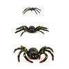 Picture of 10pc Black Plastic Spiders with Spider Web Decorations